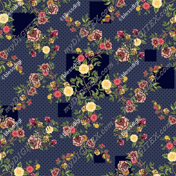 floral with geometric pattern