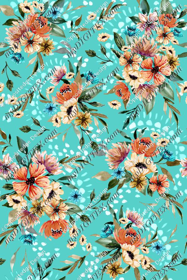 Daphnie Floral Garden - Teal