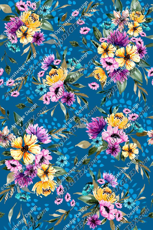 Daphnie Floral Garden V02 - Blue
