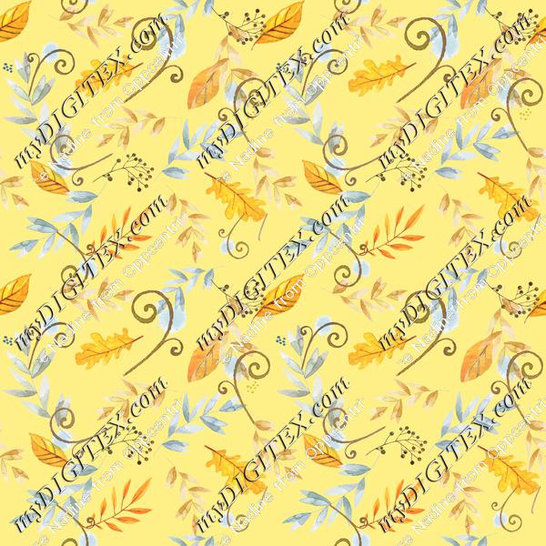 vintage_autumn_floral_tossed_yellow_bkgd