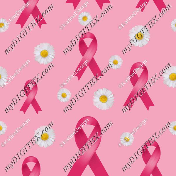 breast cancer pink ribbon and daisies