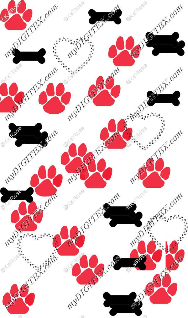 Hearts and Paws Pattern