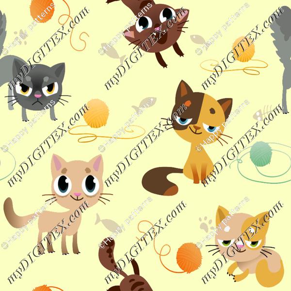 Cats on yellow