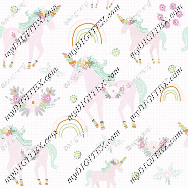 Unicorn pattern pink dot bg-01