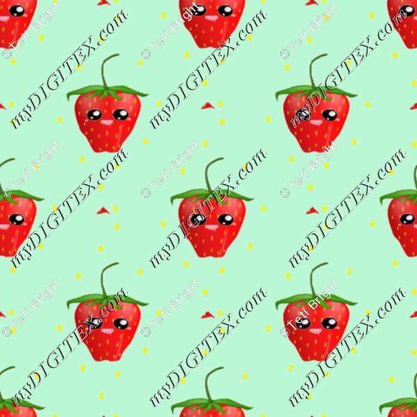 strawberry fruit kawaii