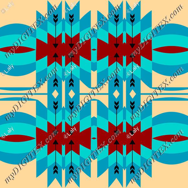 Blue brown tribal shapes