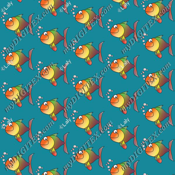 Fish on a blue background pattern