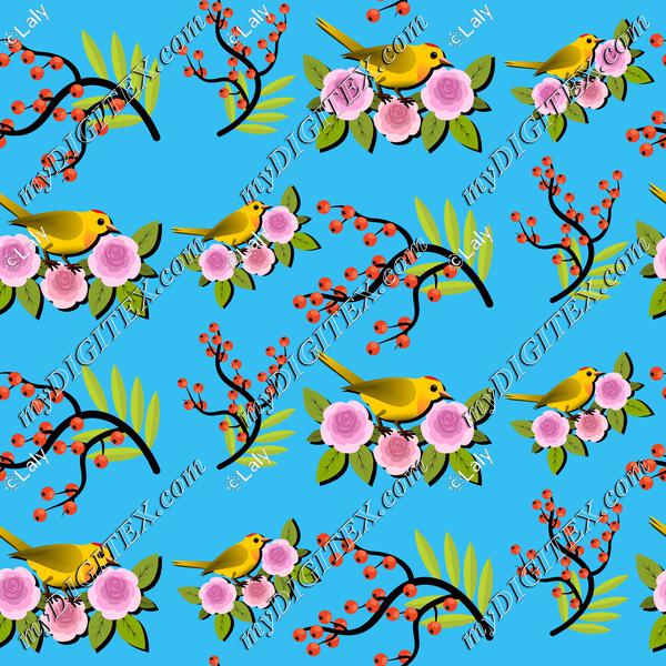 Birds and branches pattern
