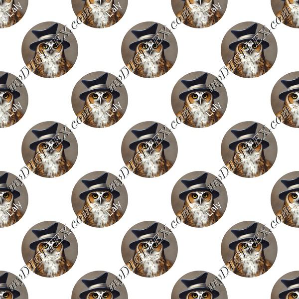 Owl with a hat pattern