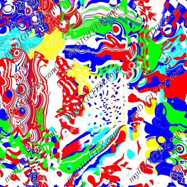 Colorful distorted shapes on a white background