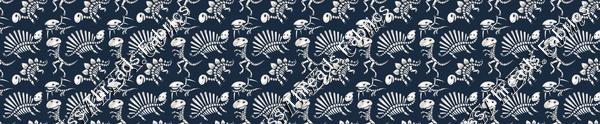 Dinosaur Bones Dark Blue Small