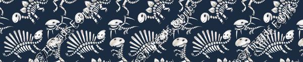 Dinosaur Bones Dark Blue