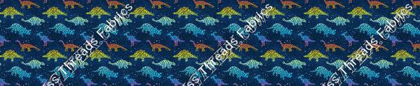 Dinosaur Rainbow Navy Small