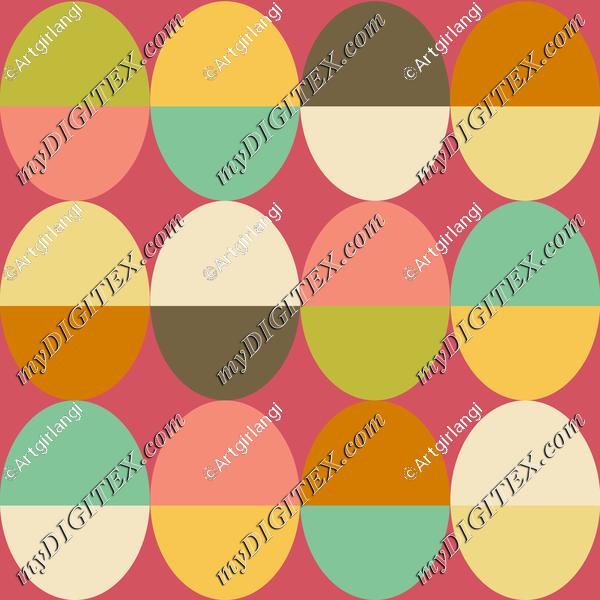 Oval Colorful Geometric Pink Background