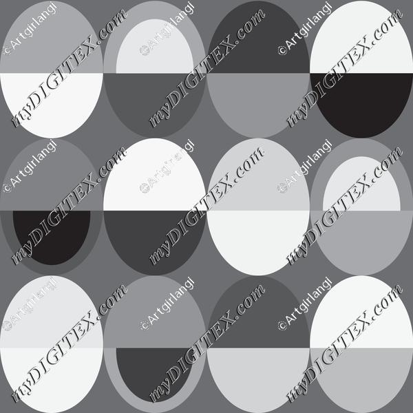 Oval Mid Century Neutral Grays Geometric Black White Gray Background