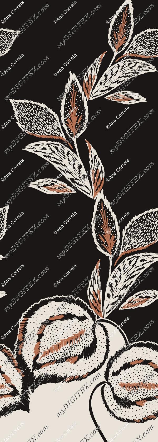 Leaves | Placed | Ombre | Tropical - fabric pattern design ana 