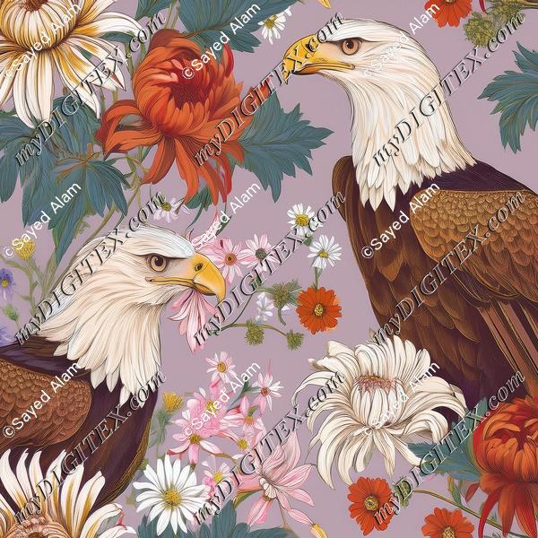 Antique Style Blossom and Eagle