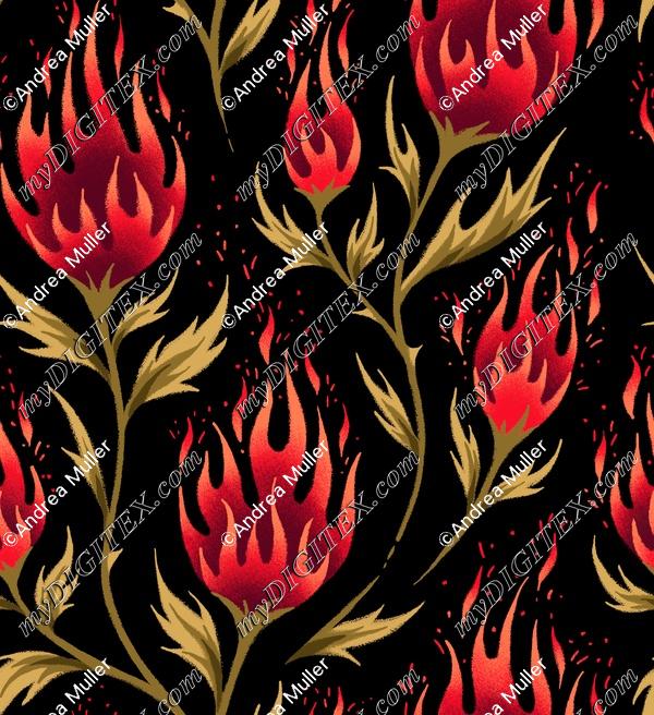 Fire Flower - Red / Black