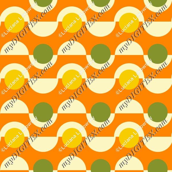 Summer groovy retro geometric pattern