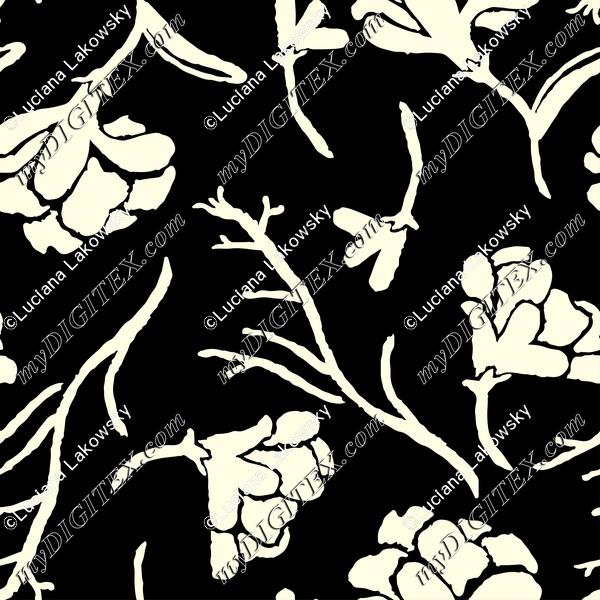 Black and white floral pattern