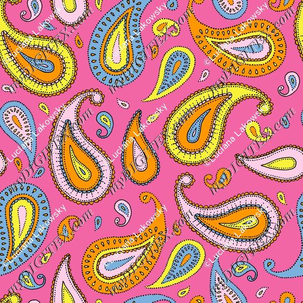 Colorful fun paisley