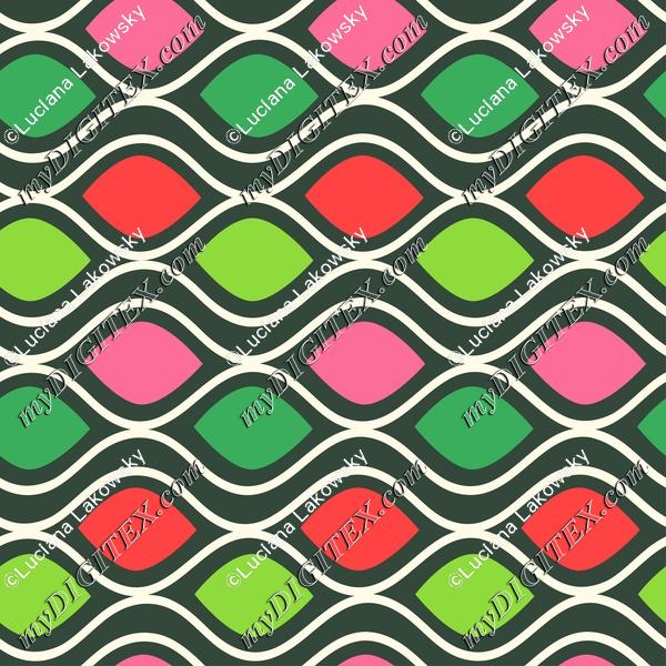 Groovy retro abstract geometric print