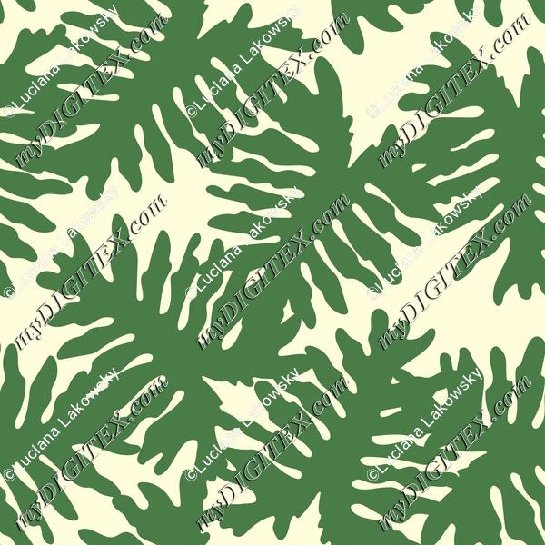 Monochrome tropical leaves pattern