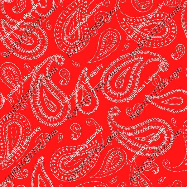 Firey red paisley bandana pattern