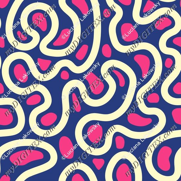 Cute retro abstract shapes pattern