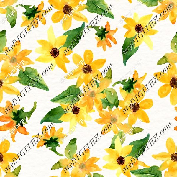 watercolor sunflowers floral