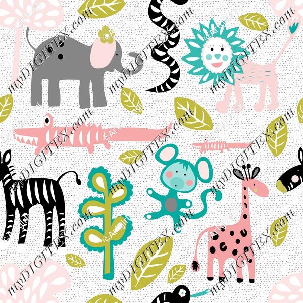 Jungle Animals Kids Baby Nursery