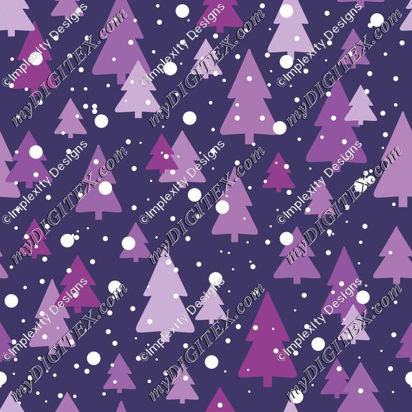 Trees in Snow (purples)