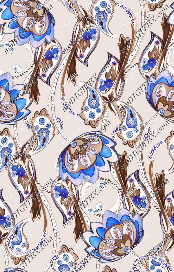 手绘| 腰果花 - 面料花型设计 d040689d - mydigitex