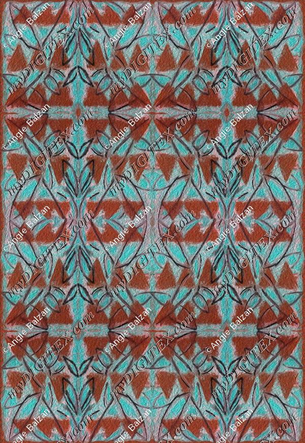 textured twos turquoise rust