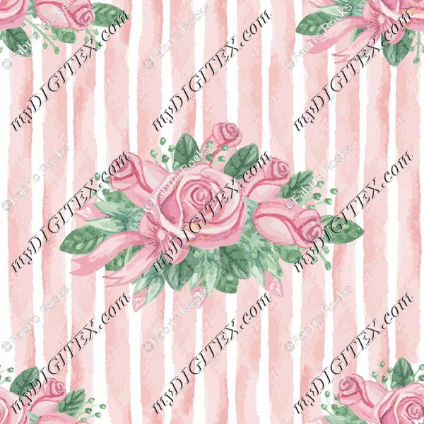 Watercolor Rose Stripes