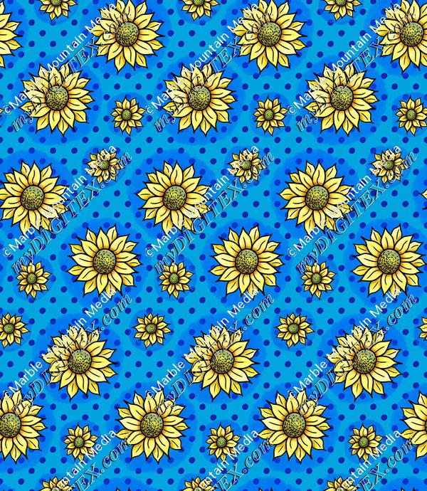 Cheery Sunflowers - Blue