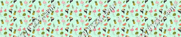 Tropical Vibes Flamingos Green