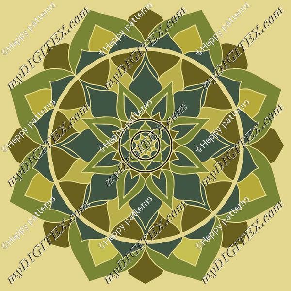 Mandala green, heart chakra mandala