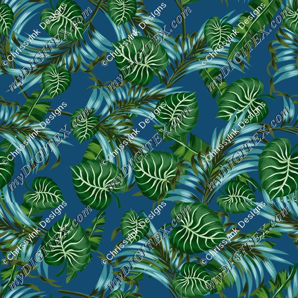 Tropical Green On Blue REPEAT