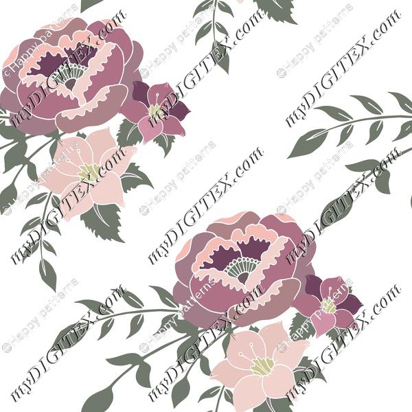 Romantic florals pink and purple English home
