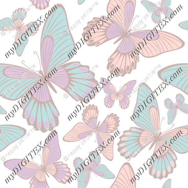 Butterflies light pastel colors