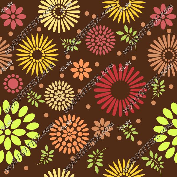 Flowers on a brown background