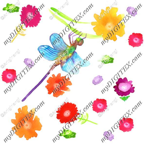 dragonflywithflowers