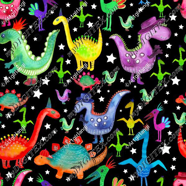 Dino Pattern2with stars_AngiMullhatten-01