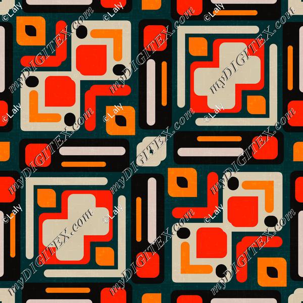 Shapes in retro colors texture