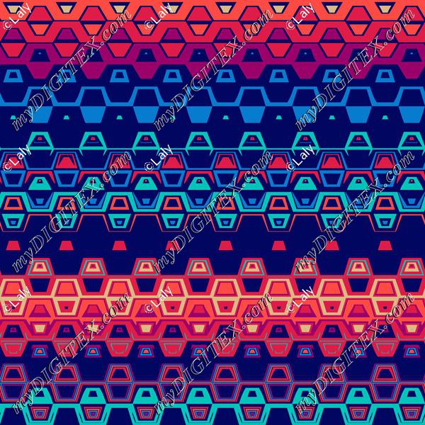 Retro shapes on a blue background