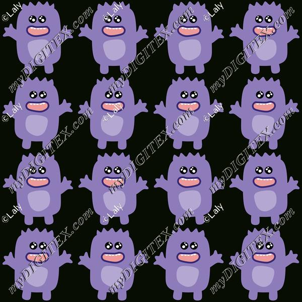 Purple monster cartoon pattern