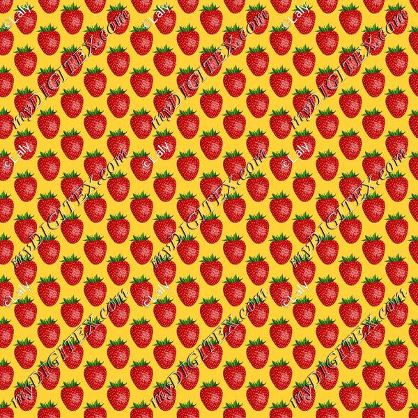 Strawberries on a yellow background