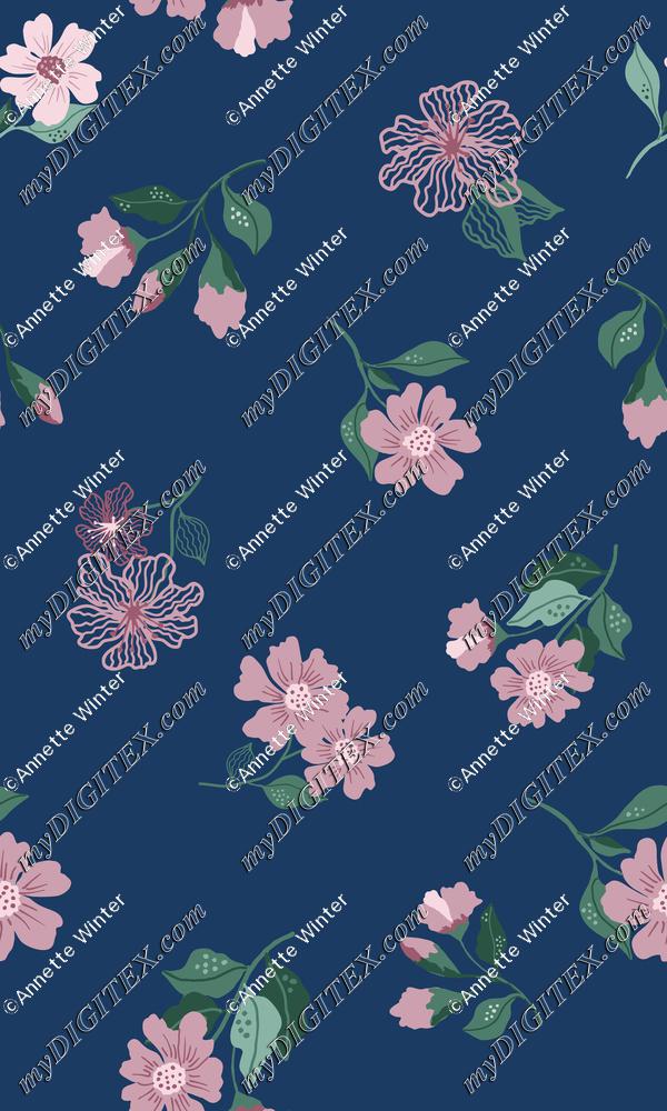 Navy floral print
