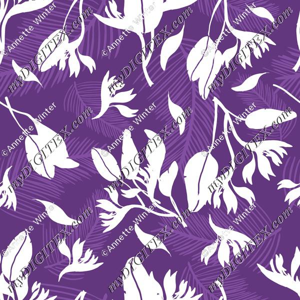 Purple Tropical Fashion Print
